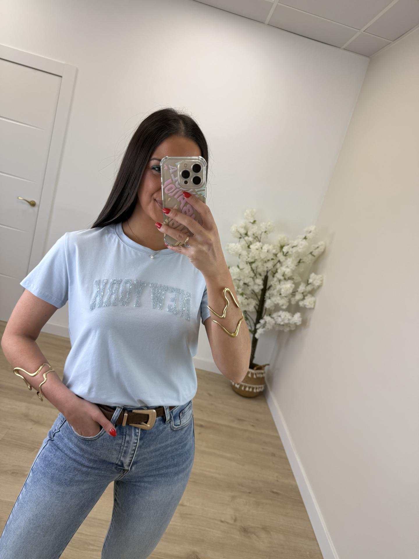 Camiseta Celeste New York