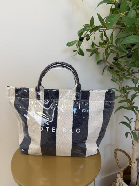 Bolso Tote Marino Raya Ancha