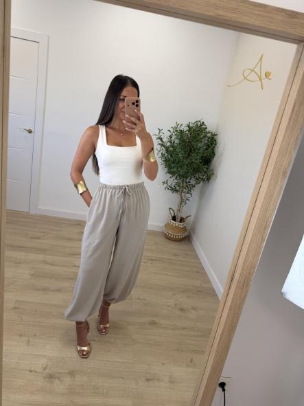 Pantalón Roma Bombacho Beige [4]
