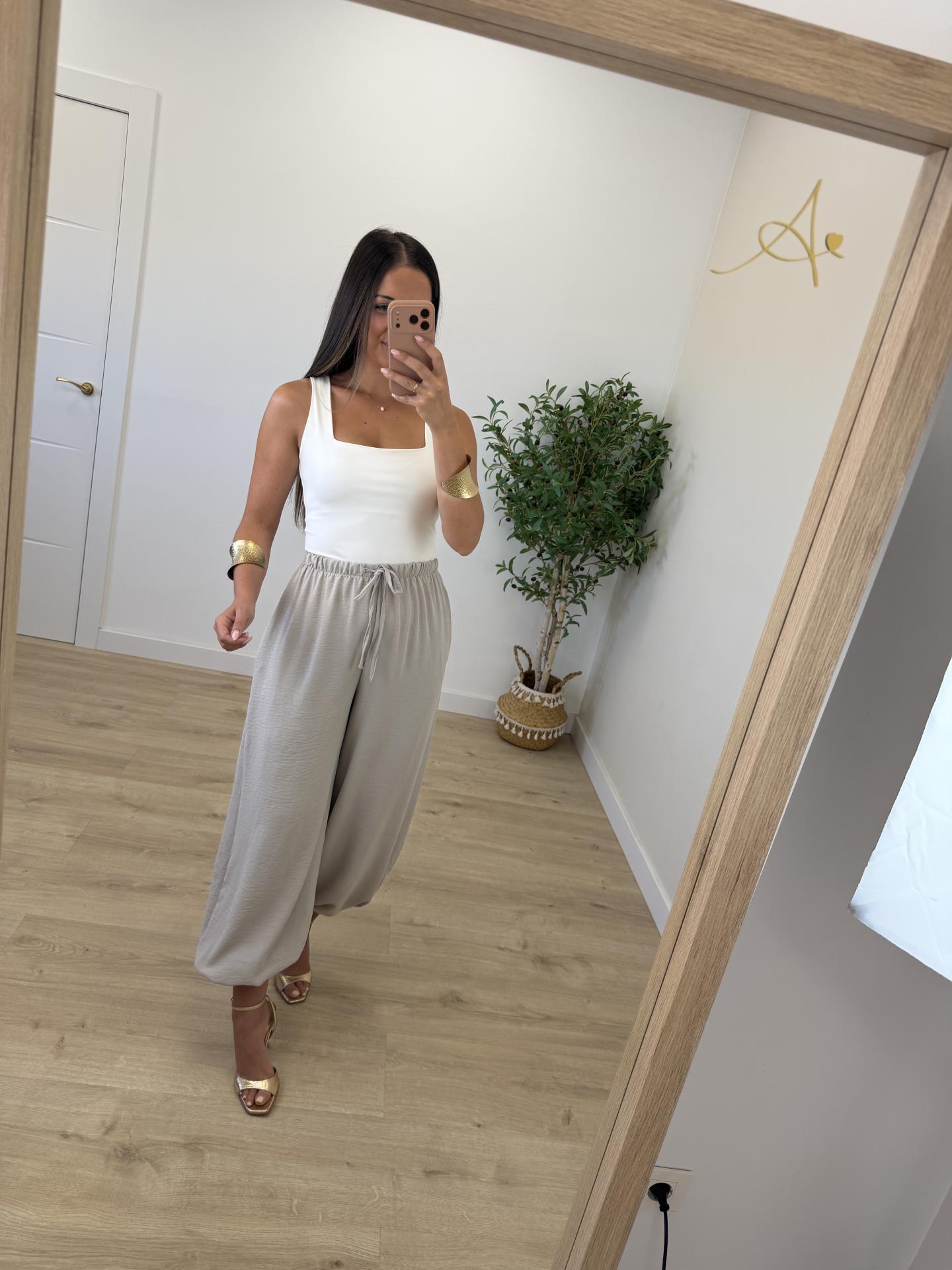 Pantalón Roma Bombacho Beige