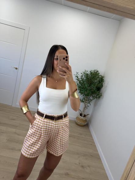 Short Vichy Beige