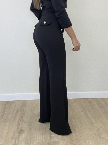 Pantalón Negro Botonadura [1]