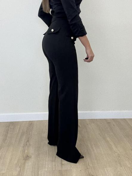 Pantalón Negro Botonadura [2]