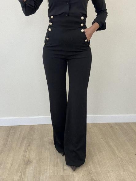 Pantalón Negro Botonadura
