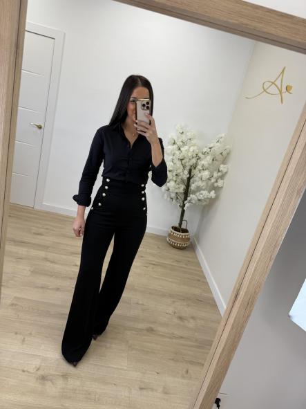 Pantalón Negro Botonadura [3]