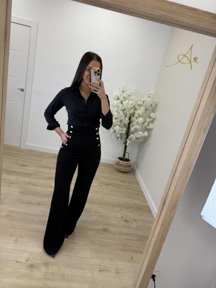 Pantalón Negro Botonadura [4]