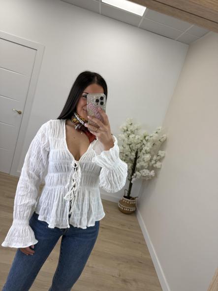 Camisa Fruncida Blanca [1]