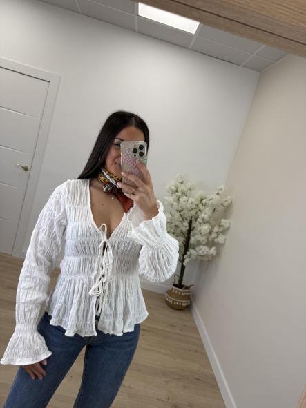 Camisa Fruncida Blanca [0]