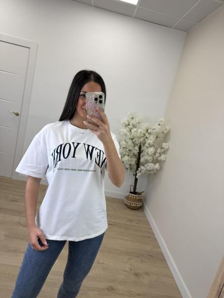 Camiseta Blanca y Marino New York 103 [1]