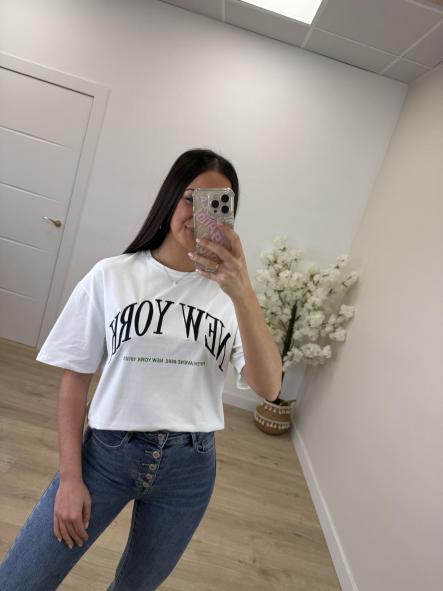 Camiseta Blanca y Marino New York 103 [0]