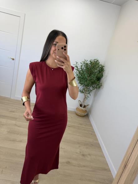 Vestido Hombreras Granate  [2]