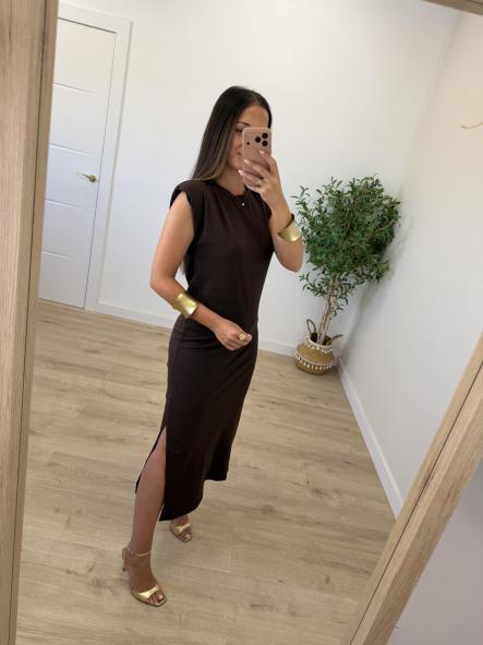 Vestido Hombreras Chocolate [1]