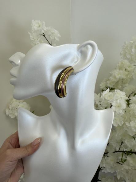 Pendiente Dorado y Chocolate [0]