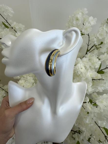 Pendiente Dorado y Azul [0]