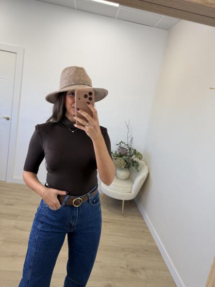 Top Chocolate Cuello Halter