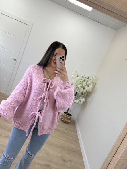 Cardigan Rosa Lacitos