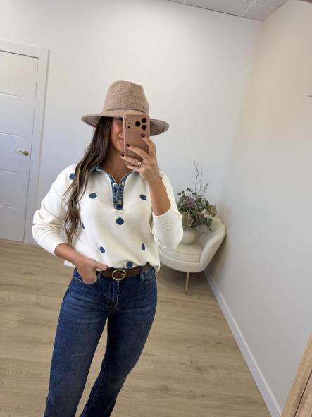 Jersey Blanco Combi Denim