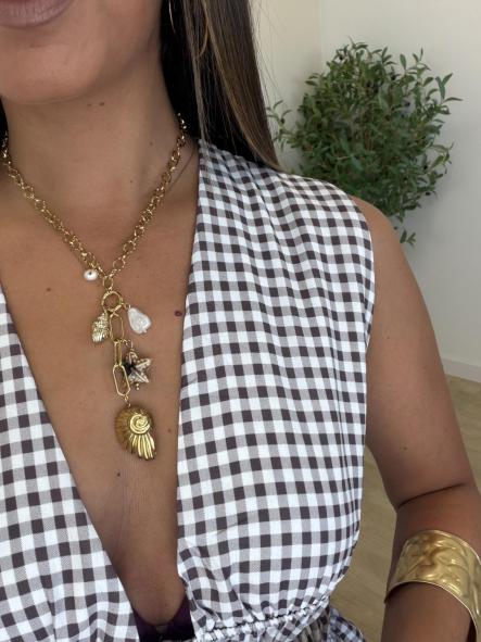 Colgante Conchas y Perlas