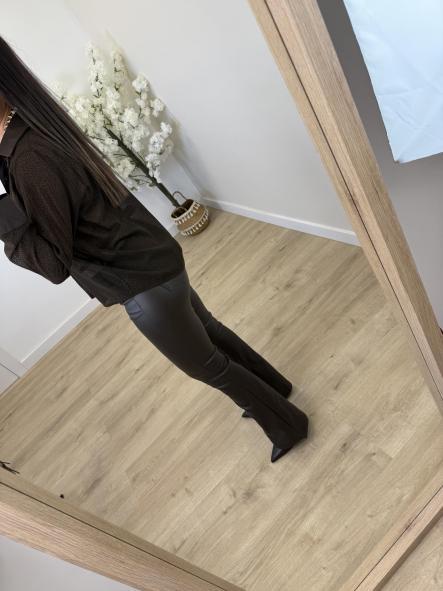 Camisa Chocolate Topitos Terciopelo [4]