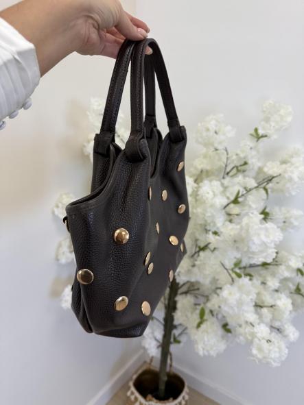 Bolso Chocolate Tachas Piel  [2]