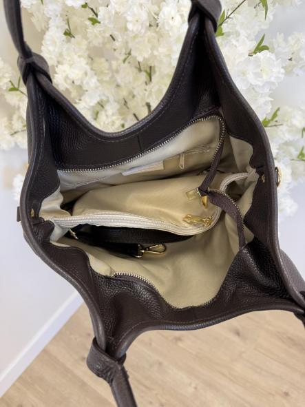 Bolso Chocolate Tachas Piel  [3]