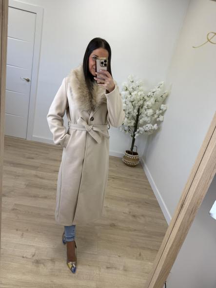 Abrigo Paño Pelo Beige [3]