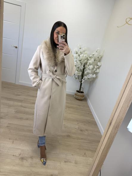 Abrigo Paño Pelo Beige [1]