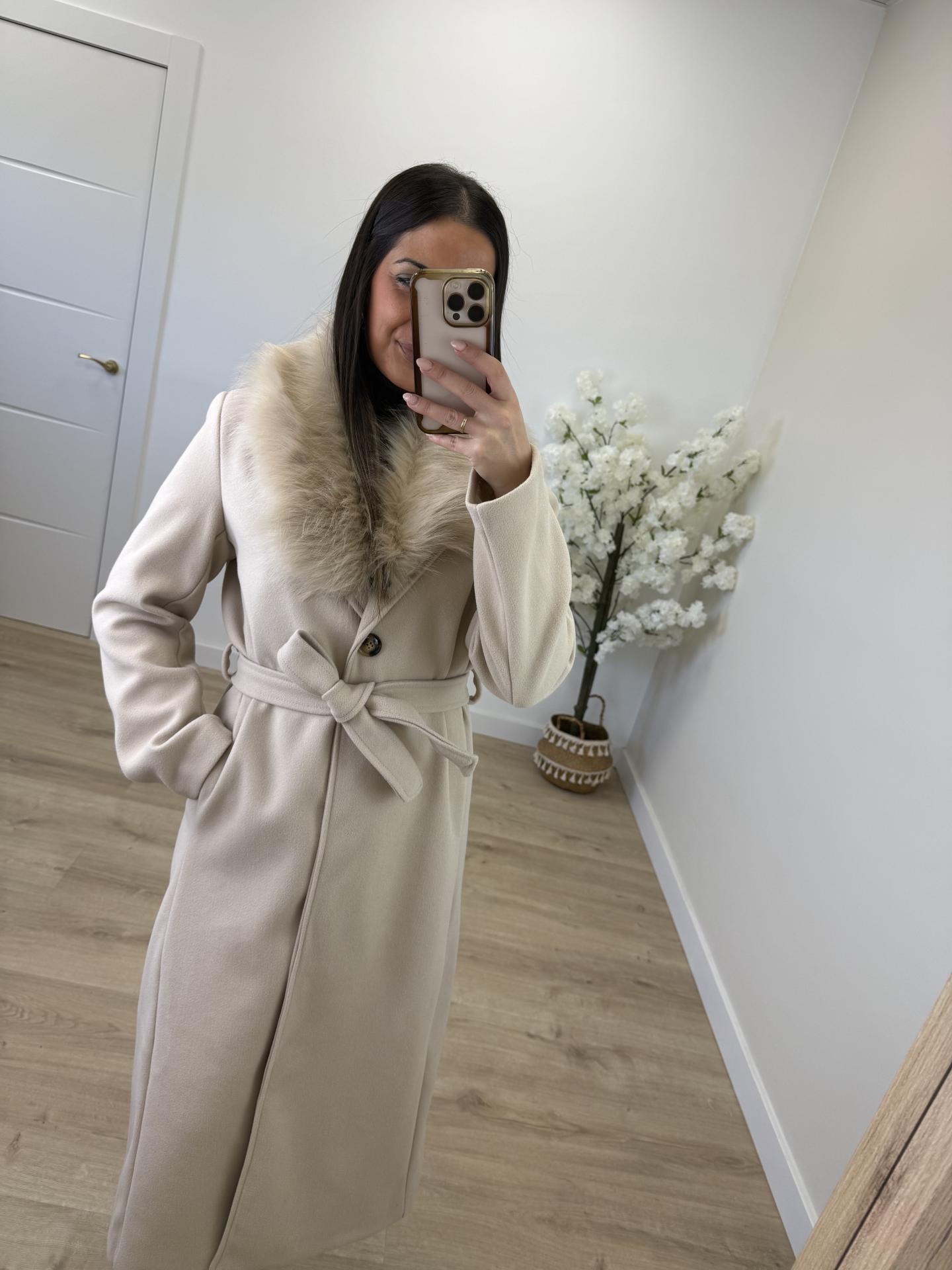 Abrigo Paño Pelo Beige