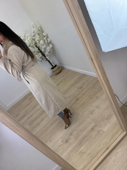 Abrigo Paño Pelo Beige [4]