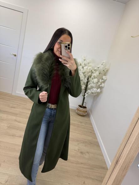 Abrigo Paño Pelo Kaki [0]