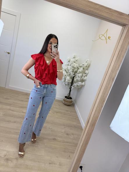 Top Volantes Rojo  [3]