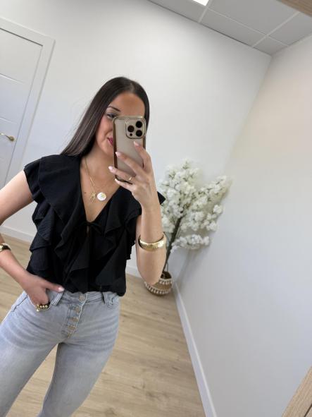 Top Volantes Negro 