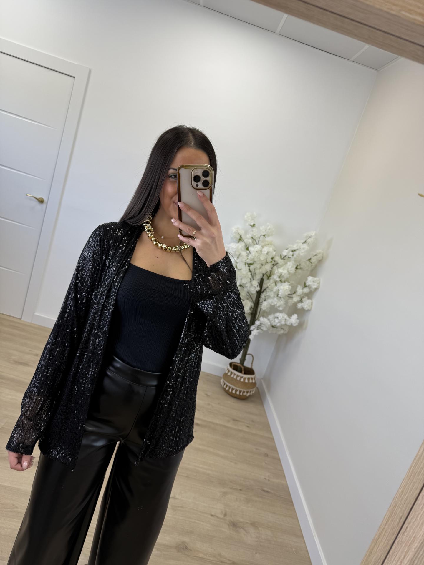 Cárdigan Lentejuela Negro