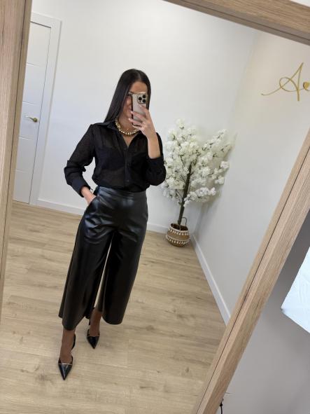 Camisa Negra Topitos Terciopelo [2]