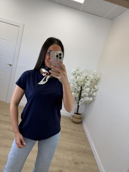 Camiseta Cuello Redondo Marino [1]