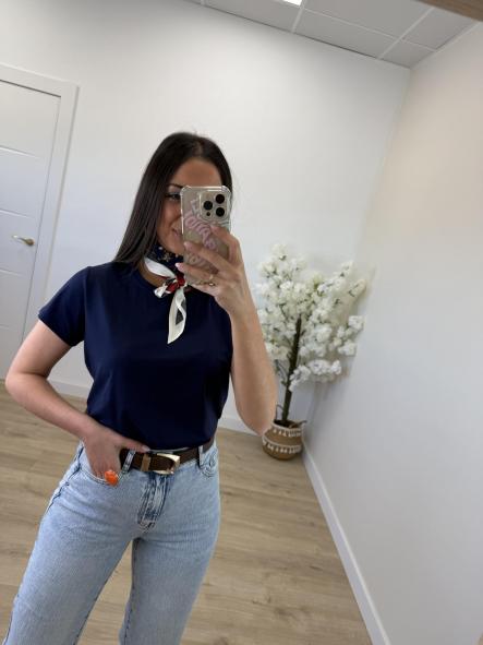 Camiseta Cuello Redondo Marino [0]