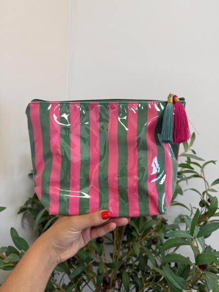 Neceser Rayitas Verde y Fucsia  [0]