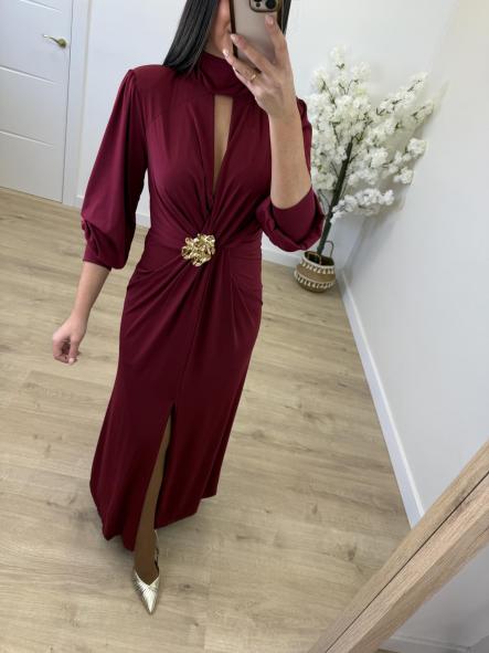 Vestido Granate Broche [2]