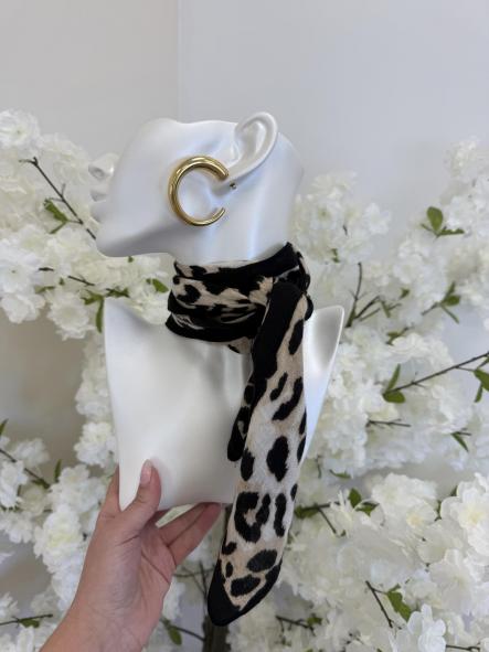 Pañuelo Print Negro y Beige [0]