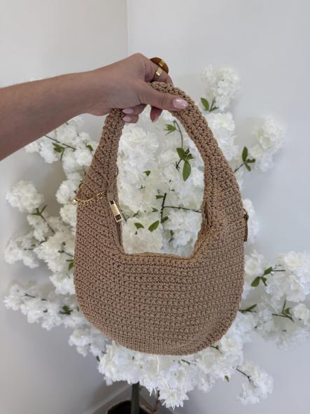 Bolso Crochet Camel 