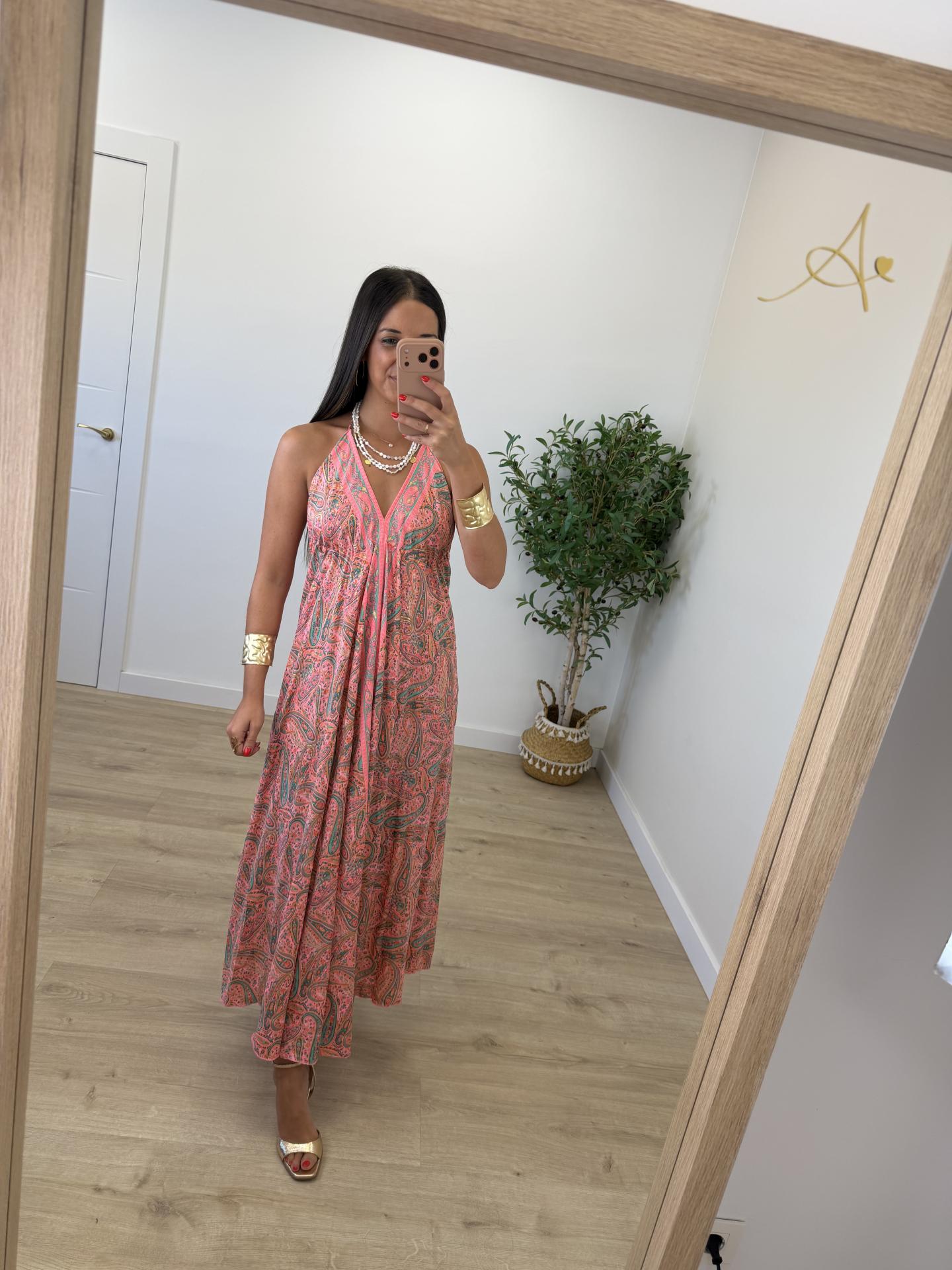 Vestido Marrakech Rosita y Pistacho