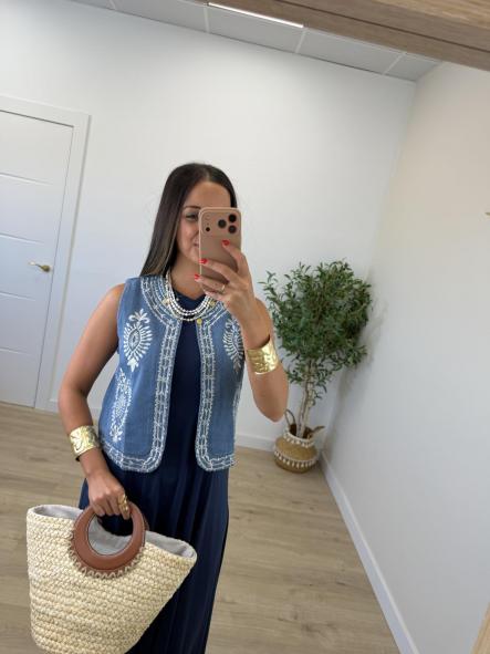 Chaleco Denim Bordado [0]