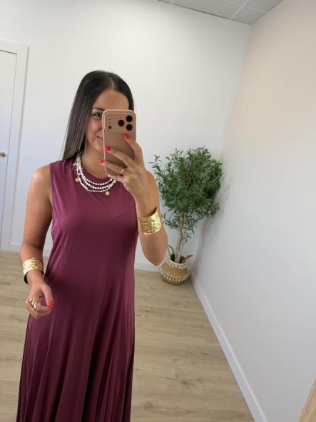 Vestido Fresquito Granate [1]