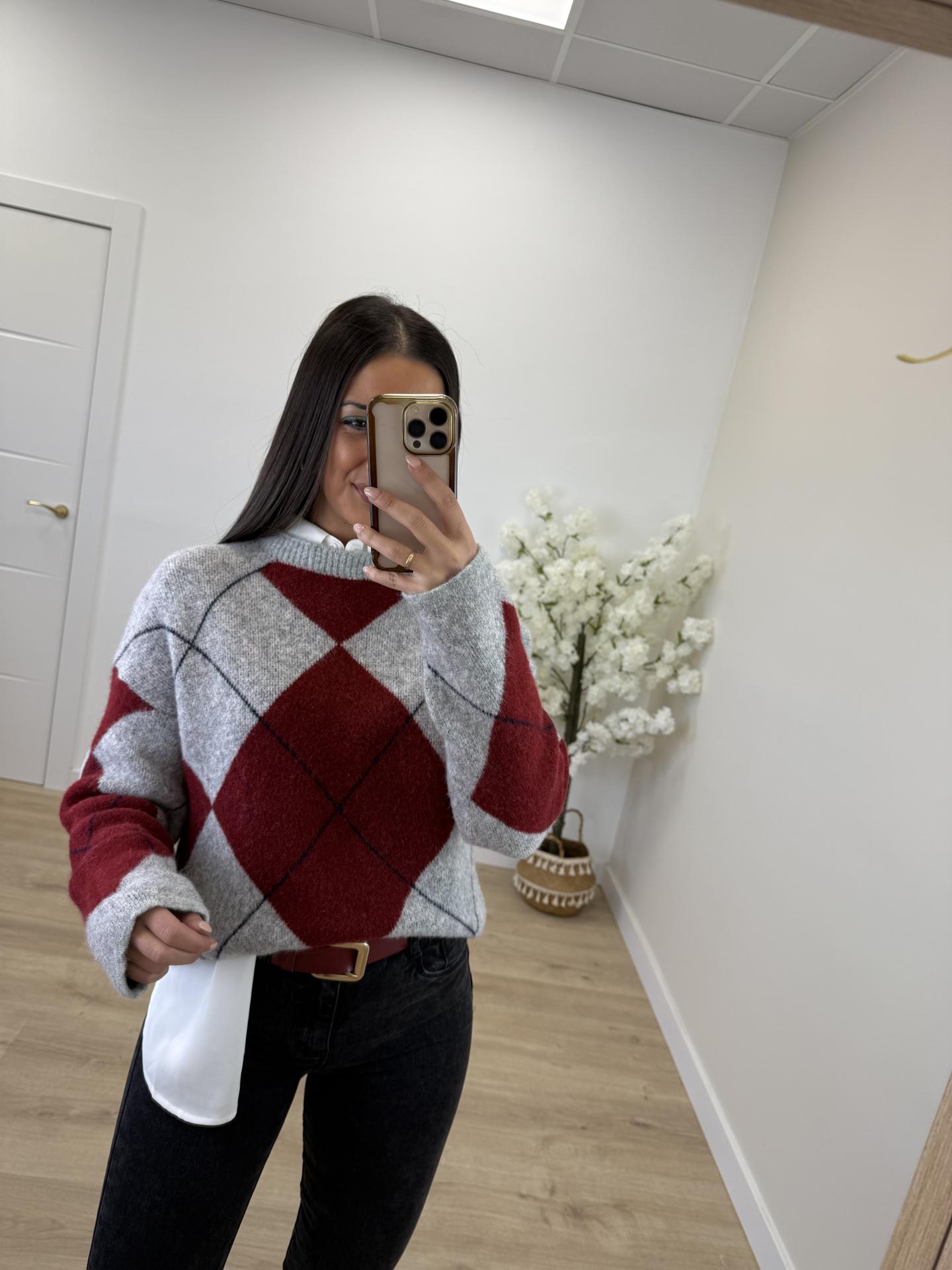 Jersey Rombos Granate