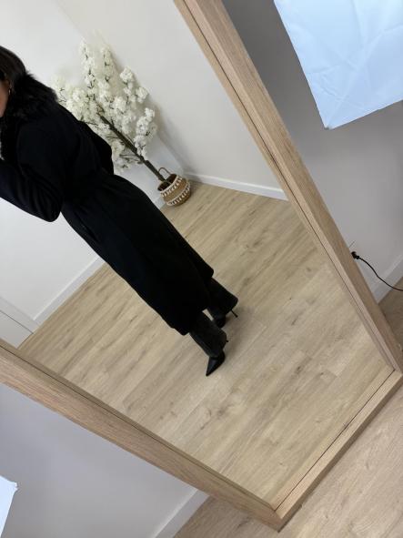 Abrigo Paño Pelo Negro [4]