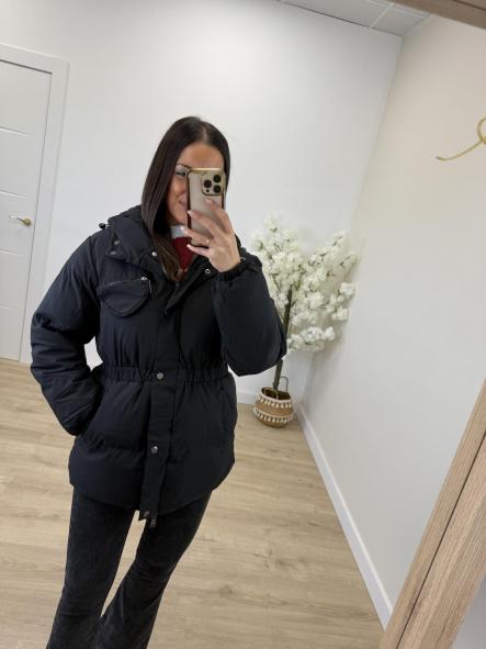 Abrigo Pluma Negro [5]