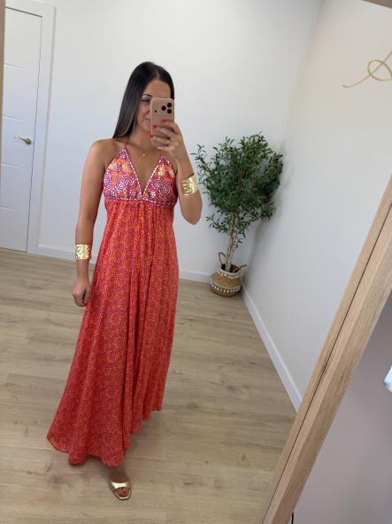 Vestido Espejos Naranja y Fucsia [2]