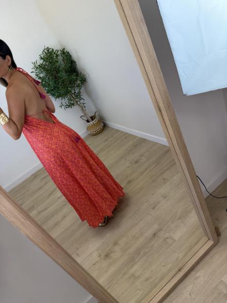 Vestido Espejos Naranja y Fucsia [3]