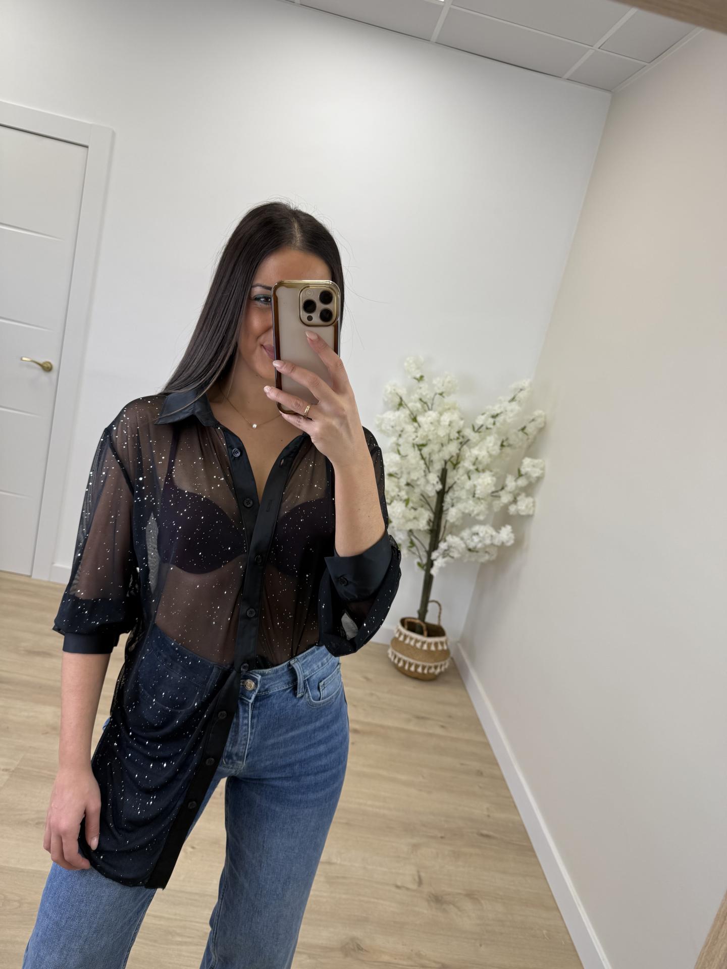 Camisa Destellos Negra