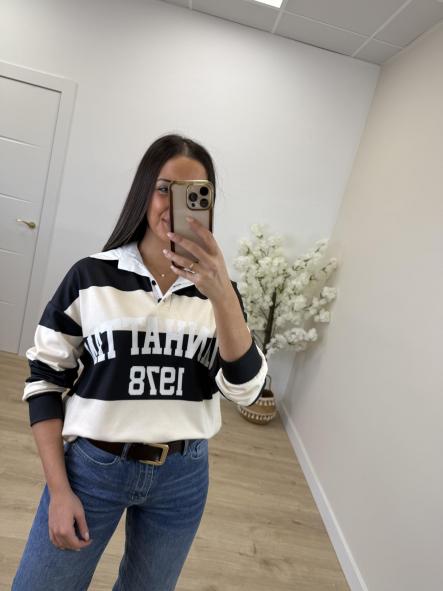 Sudadera Manhattan Negra y Vainilla